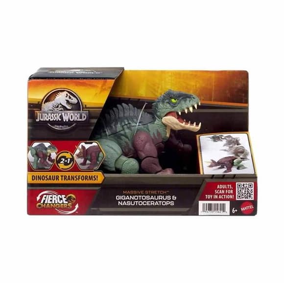 Игровая фигурка Jurassic World Дино-трансформер из фильма Мир Юрского периода Гиганотозавр-Насутоцератопс (HPD33-HPD34)